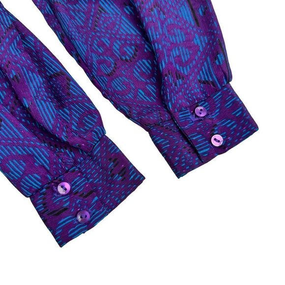 Vintage 80s 90s Sophisticates By Jonathan Martin Long Sleeve Shawl Neck Blouse - Picture 4 of 5